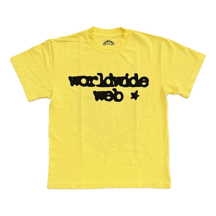 Sp5der Worldwide Web Yellow Tee - Living Legend