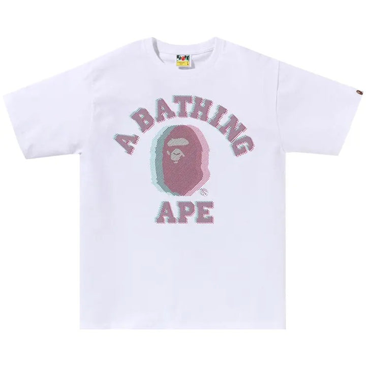 BAPE Glitch Art College Tee 'White' - Living Legend