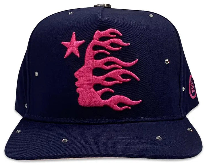 HELLSTAR NAVY RHINESTONE SNAPBACK HAT