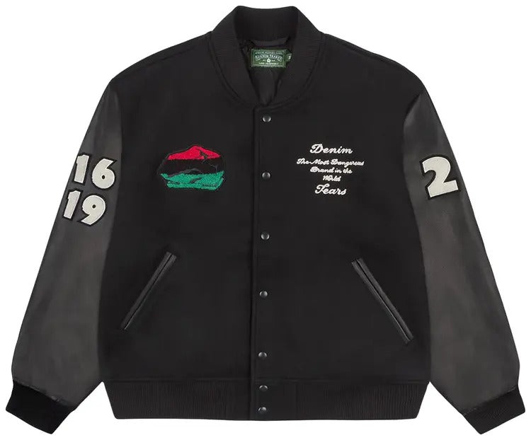 Denim Tears Peace Wreath Varsity Jacket 'Black