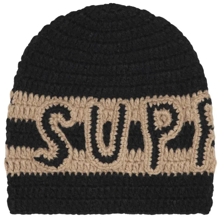 Supreme Crochet Logo Beanie – Black