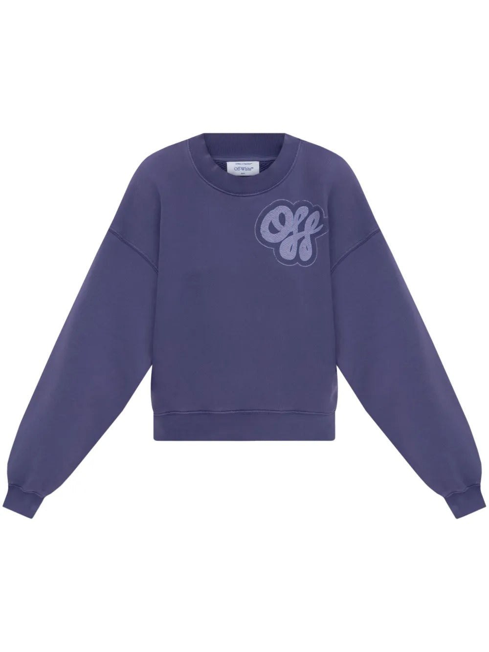 Off-White Logo print cotton Purple Crewneck Sweatshirt Size XXS Women's