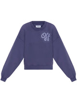 Off-White Logo print cotton Purple Crewneck Sweatshirt Size XXS Women's