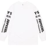 Supreme FW25 Yohji Yamamoto Y's Longsleeve L/S Tee White Size XL New In Hand
