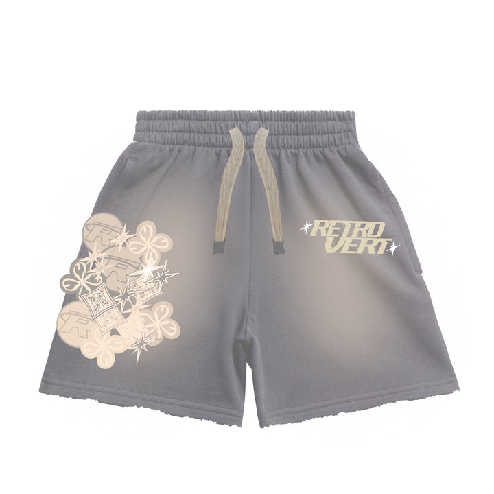 Retrovert Cluster Patch Shorts Grey