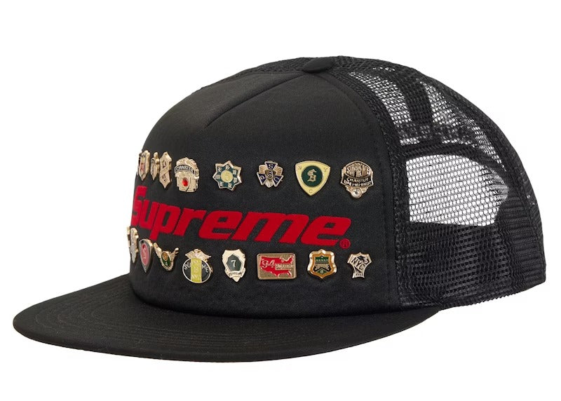 SUPREME PIN MESH BACK 5 PANEL HAT