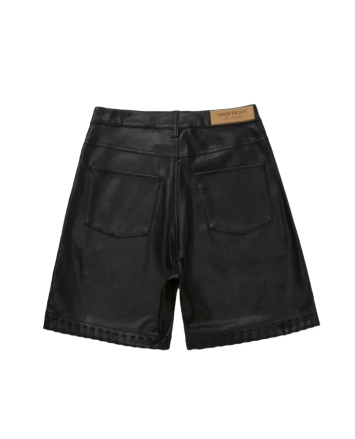 Honor The Gift Vegan Faux Black Leather Shorts