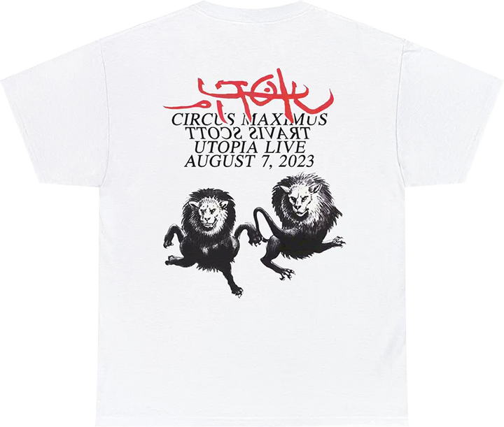 Travis Scott UTOPIA Circus Maximus Rome 2023 Tour Tee Rare Rare Exclusive