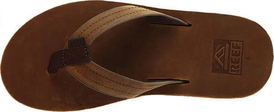Men's Reef Voyage LE Flip Flops Dark Brown Leather Sandals Size 10