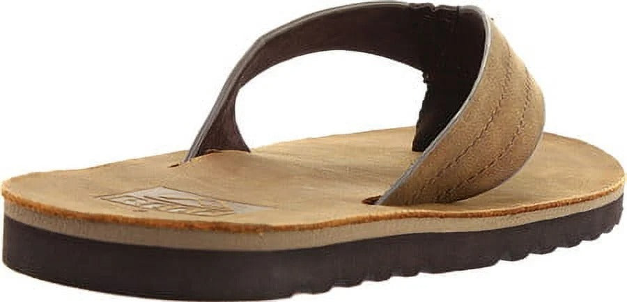 Men's Reef Voyage LE Flip Flops Dark Brown Leather Sandals Size 10