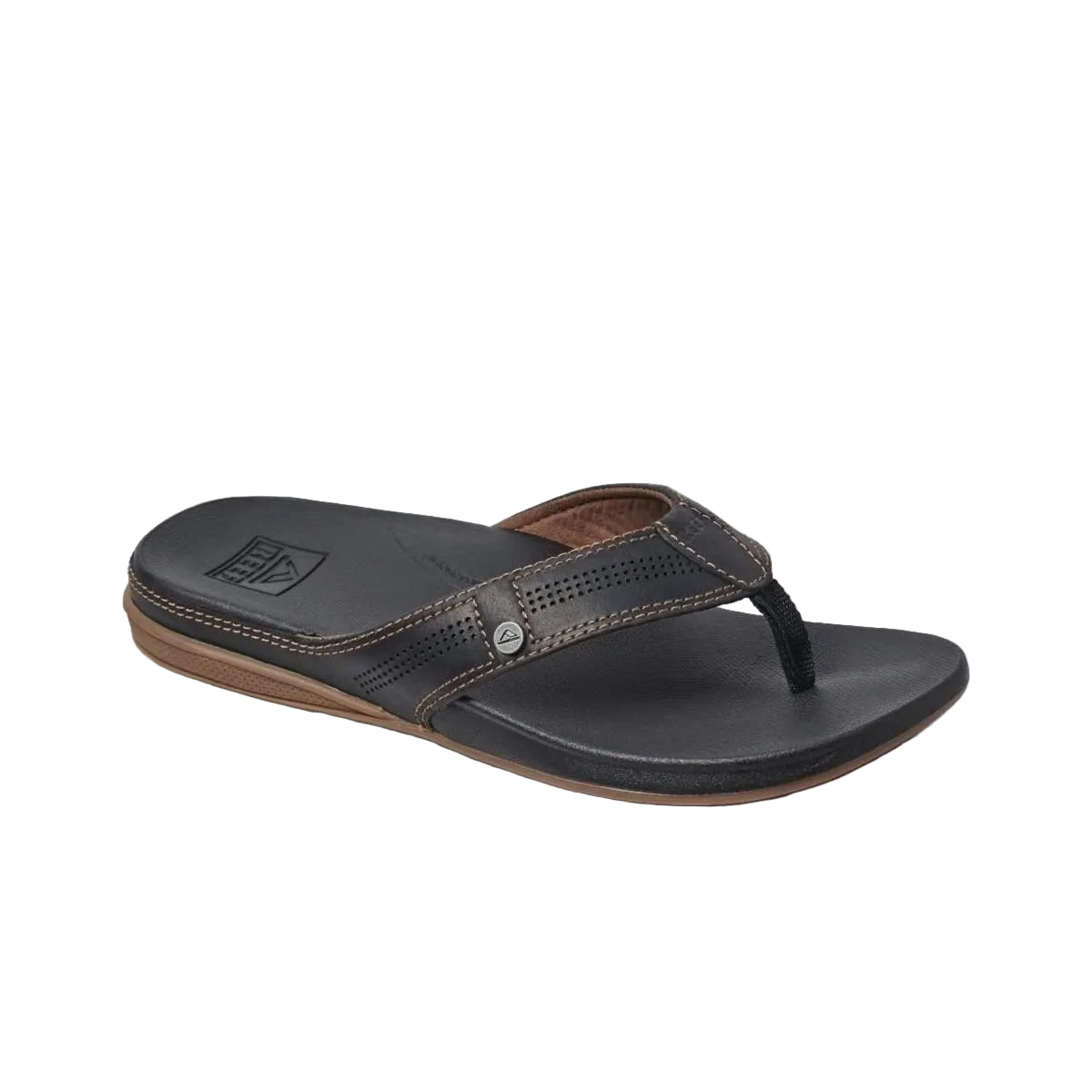 Reef Men's Cushion Lux Slippers Flip Flop Sandals Black/Brown