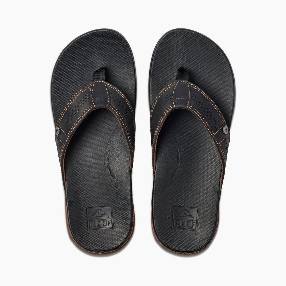 Reef Men's Cushion Lux Slippers Flip Flop Sandals Black/Brown