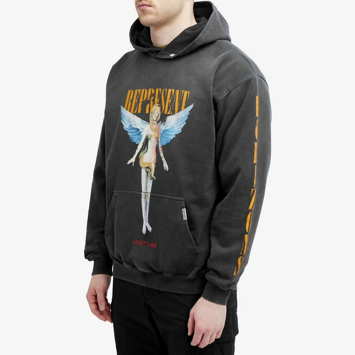 Represent Reborn Hoodie Aged Angel Black