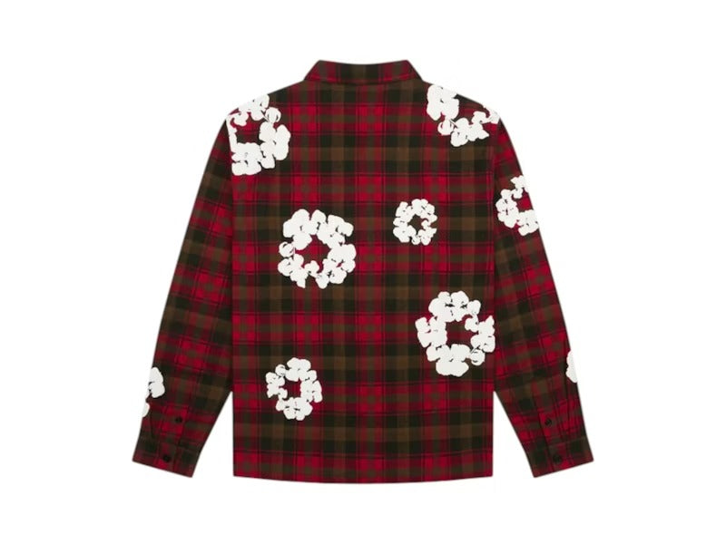 Denim Tears Cotton Wreath Red Pajama Shirt Size Medium