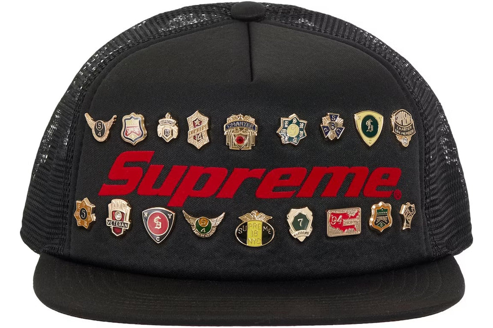 SUPREME PIN MESH BACK 5 PANEL HAT
