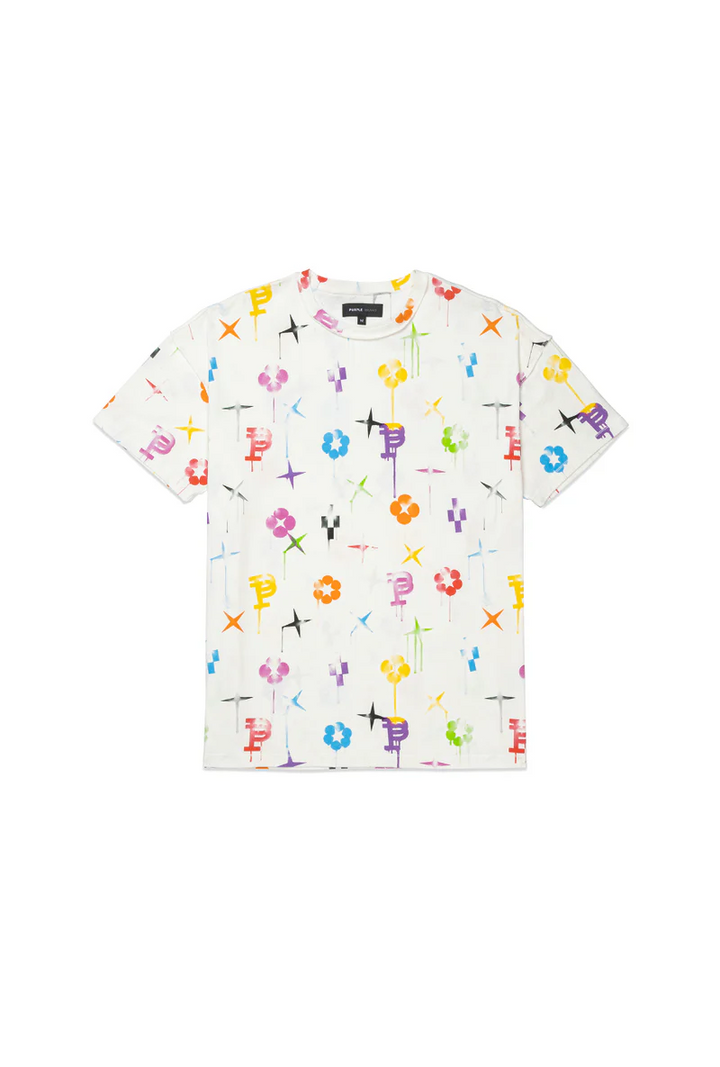 Purple brand (white textured jersey inside out t-shirt) - Living Legend