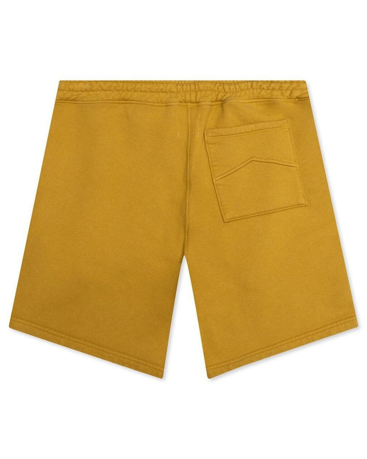 Rhude Men's Yellow Logo Embroidered Drawstring Sweatshorts - Living Legend