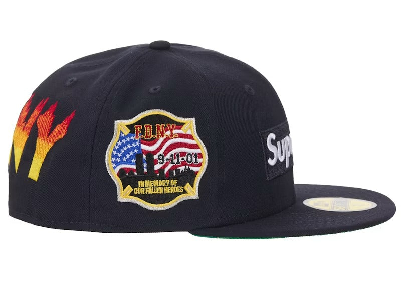 Supreme FDNY Navy Box Logo New Era 59Fifty Fitted Cap