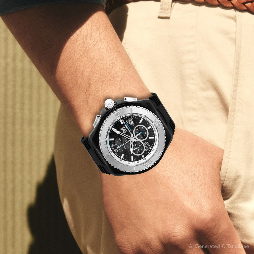 Men's TechnoMarine Jellyfish Cruise Silicone Strap Chronograph Watch TM-115110