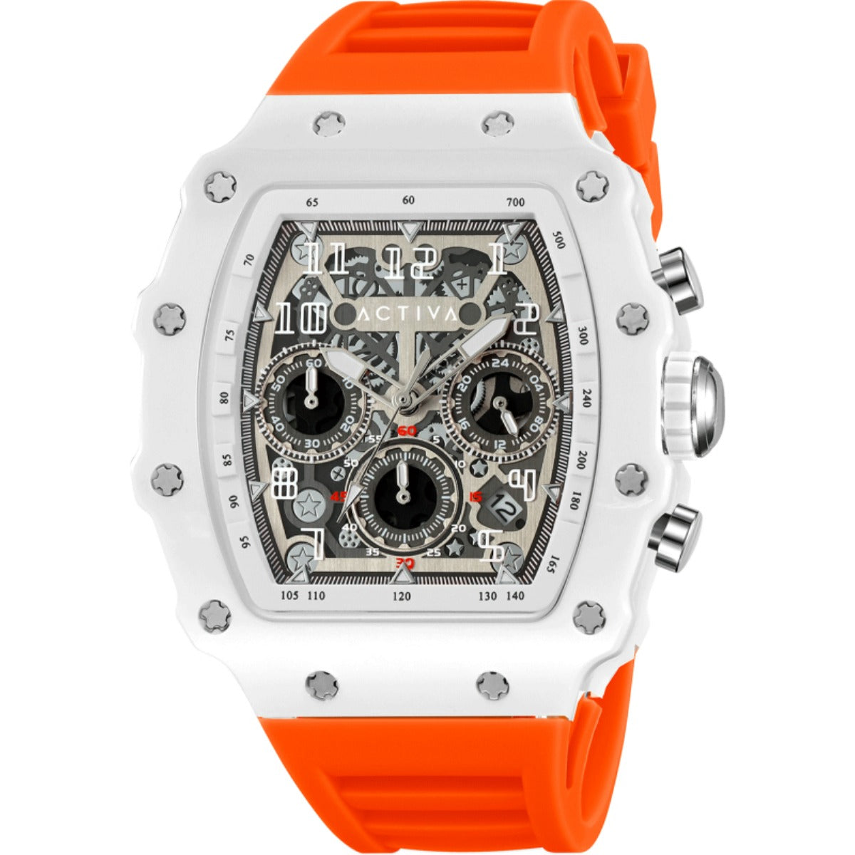 Activa Fury X Invicta Men's Watch w/ Skeleton Dial - 44.3mm, Orange