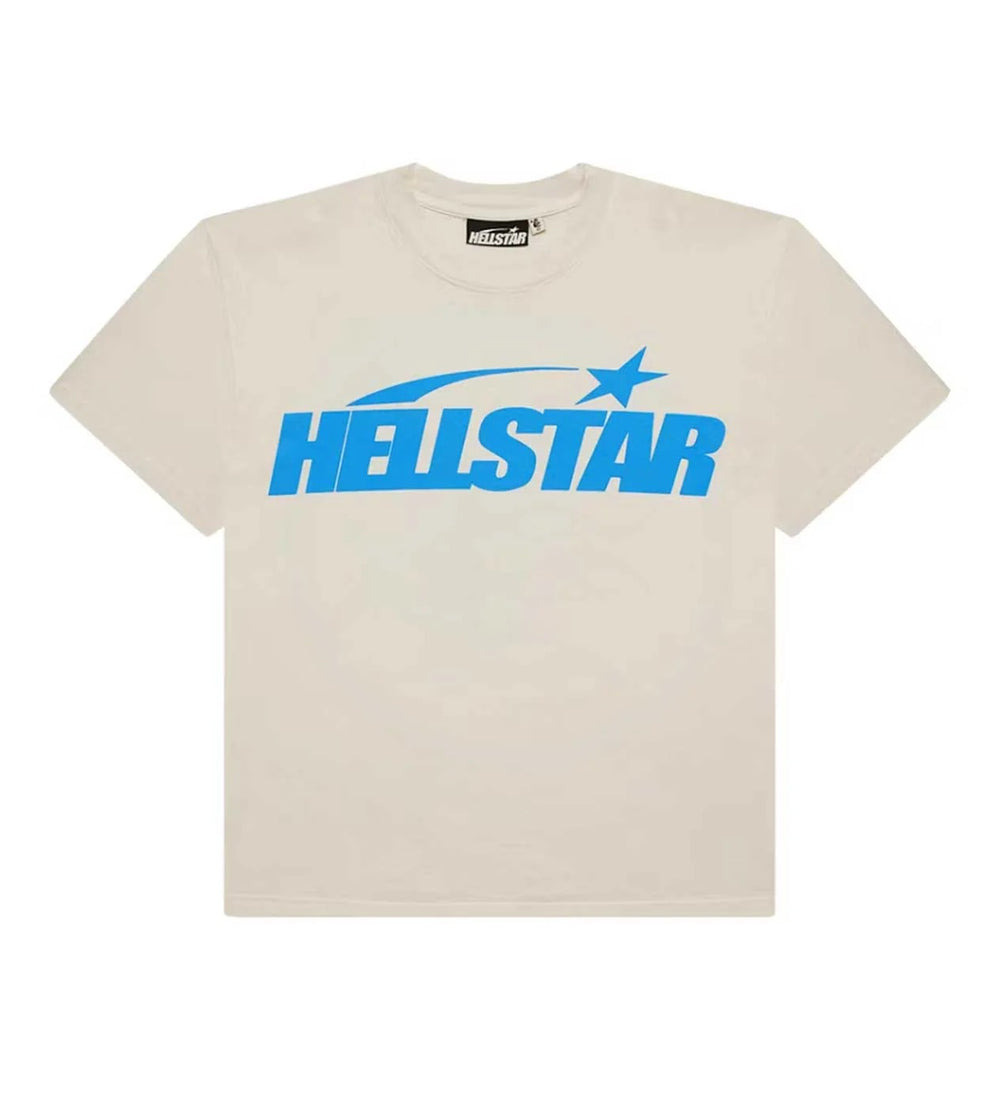 Hellstar Classic Regular Print Tee Cream/Blue