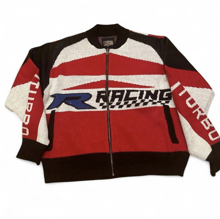 Copper Rivet Racing Zip-Up Sweater