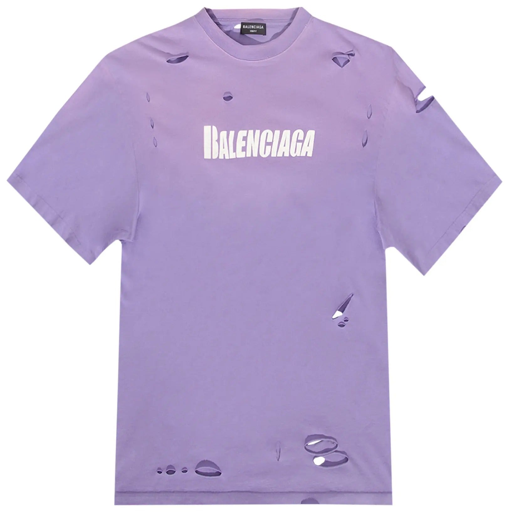 Balenciaga - Oversized Distressed Logo-Print Cotton-Jersey T-Shirt - Purple