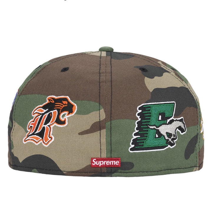 Supreme x New Era Mascots S Logo Hat – Camo Multicolor (Size 7 3/8)