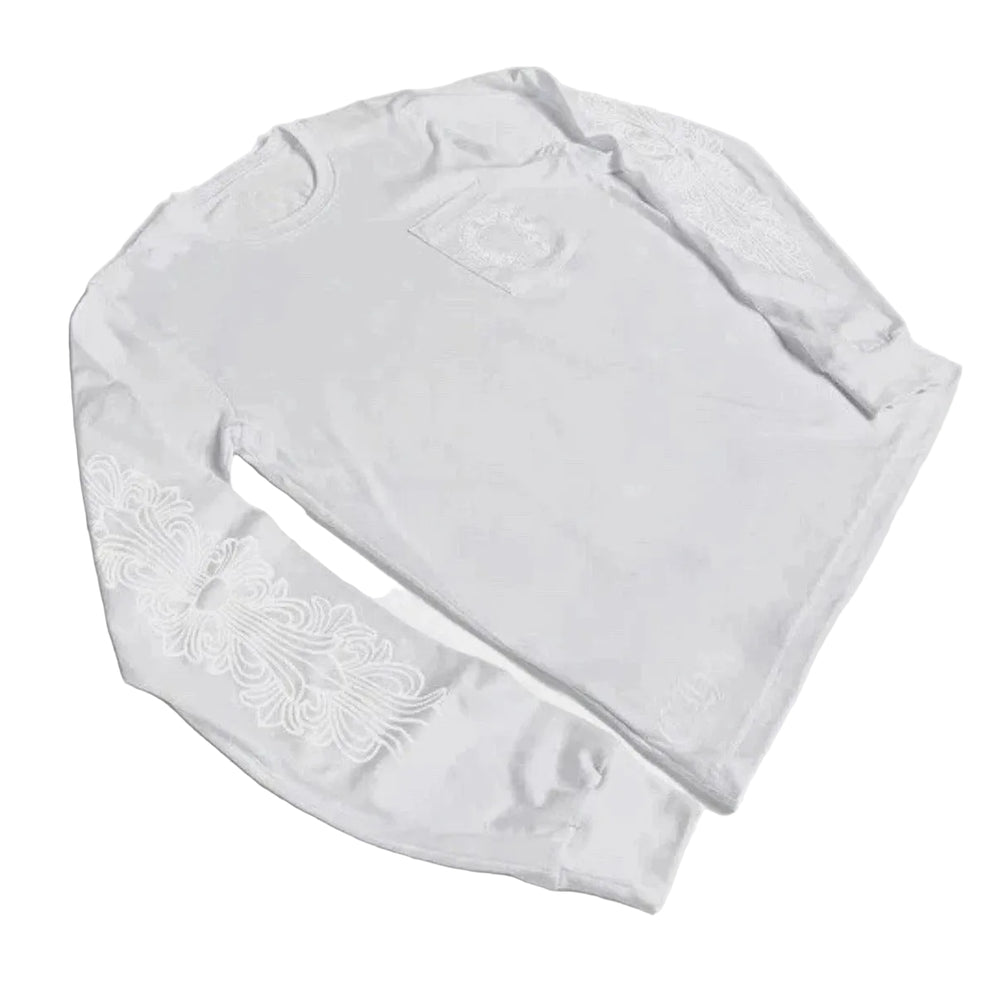 Chrome Hearts Online Exclusive Tonal White Floral Long Sleeve