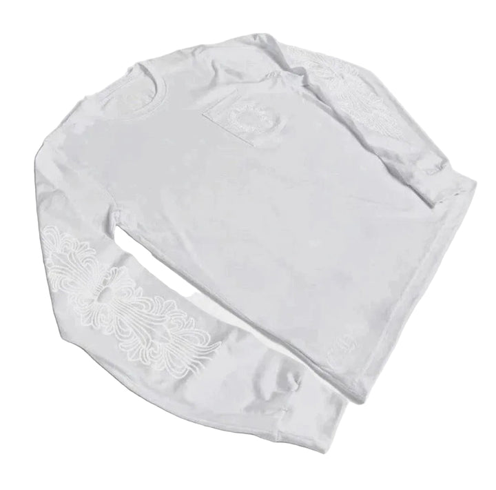 Chrome Hearts Online Exclusive Tonal White Floral Long Sleeve
