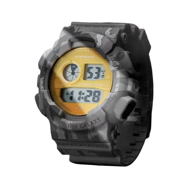 Gold+Vintage Raspberry Hills Camo Digital Watch