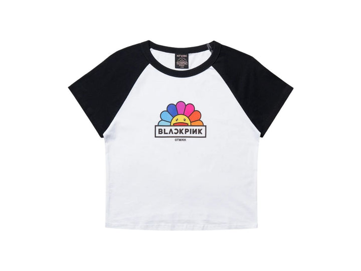 Takashi Murakami X BLACKPINK Rainbow Flower Crop Tee
